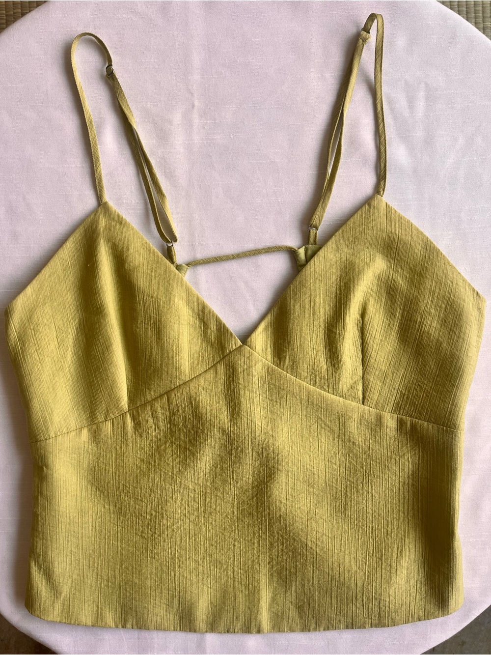 Ali Golden Bright Green Crop Cami Top